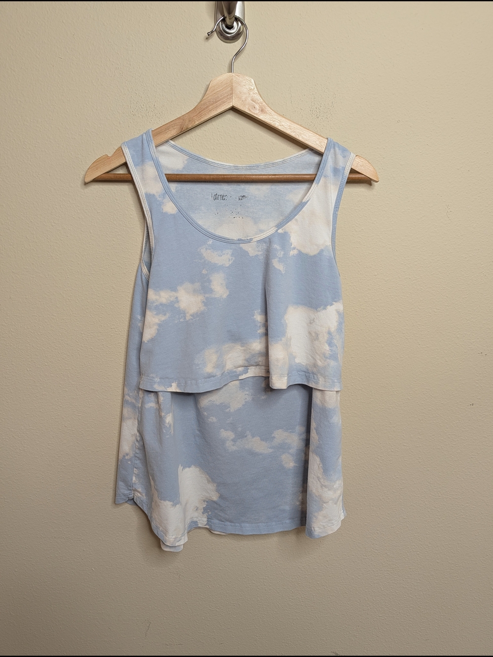 Latched Mama Cloud Print Nursing Tank Top Double Layer Stretchy Small